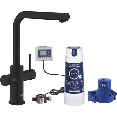 Grohe Blue PURE - Rubinetto 2in1 con filtraggio acqua - INSTALLAZIONE INCLUSA - Nero opaco bocca a ""L"" con doccetta estraibile Grohe Blue PURE - Rubinetto 2in1 con filtraggio acqua - INSTALLAZIONE INCLUSA - Nero opaco bocca a ""L"" con doccetta estraibile