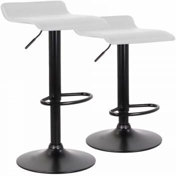 compralo new sgabello eco bianco moderno set da 2 pezzi con alzata gas ecopelle mod. ischia base nero