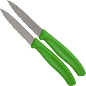 victorinox swissclassic coltelli da verdure seghettati verde 8cm, set di due, vt6-7636-l114b