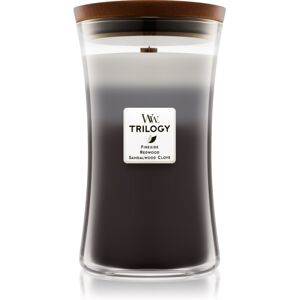 Woodwick Trilogy Warm Woods candela profumata con stoppino in legno 609.5 g Woodwick Trilogy Warm Woods candela profumata con stoppino in legno 609.5 g