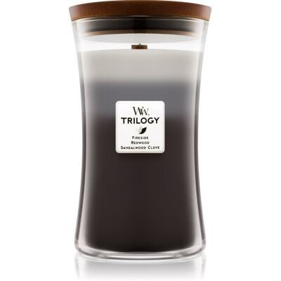 Woodwick Trilogy Warm Woods candela profumata con stoppino in legno 609.5 g Woodwick Trilogy Warm Woods candela profumata con stoppino in legno 609.5 g