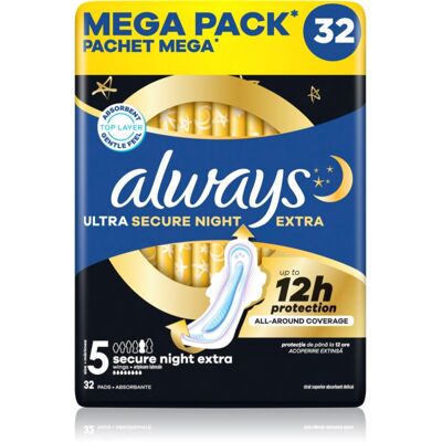 Always Ultra Secure Night Extra Size 5 assorbenti per la notte 32 pz Always Ultra Secure Night Extra Size 5 assorbenti per la notte 32 pz