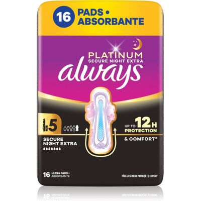 Always Platinum Night Extra Size 5 assorbenti per la notte 16 pz Always Platinum Night Extra Size 5 assorbenti per la notte 16 pz