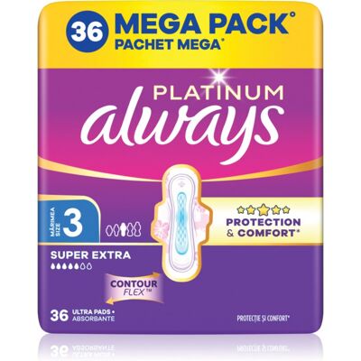 Always Platinum Super Extra Size 3 assorbenti con alette 36 pz Always Platinum Super Extra Size 3 assorbenti con alette 36 pz