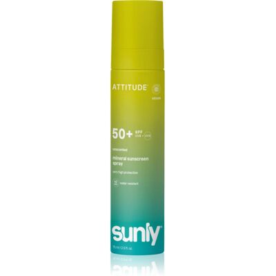 Attitude Sunly Mineral Sunscreen Spray SPF 50+ spray abbronzante minerale senza profumazione SPF 50+ 75 ml Attitude Sunly Mineral Sunscreen Spray SPF 50+ spray abbronzante minerale senza profumazione SPF 50+ 75 ml