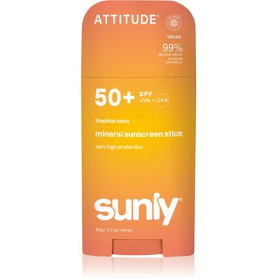 Attitude Sunly Tropical Coco crema protettiva minerale per viso e corpo in stick SPF 50+ 60 g Attitude Sunly Tropical Coco crema protettiva minerale per viso e corpo in stick SPF 50+ 60 g