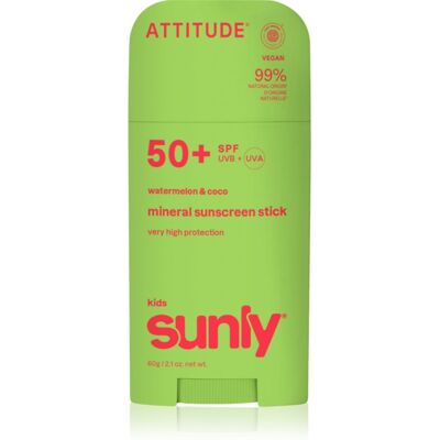 Attitude Sunly Kids Watermelon & Coco crema protettiva minerale per viso e corpo in stick SPF 50+ 60 g Attitude Sunly Kids Watermelon & Coco crema protettiva minerale per viso e corpo in stick SPF 50+ 60 g