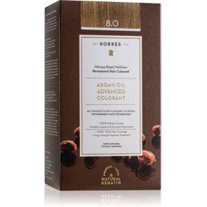 Korres Argan Oil tinta permanente per capelli con olio di argan colore 8.0 Light Blonde 50 ml Korres Argan Oil tinta permanente per capelli con olio di argan colore 8.0 Light Blonde 50 ml