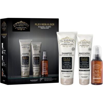 Alfaparf Milano Il Salone Milano Plex Rebuilder Kit confezione regalo per capelli scoloriti, tinti e trattati chimicamente Alfaparf Milano Il Salone Milano Plex Rebuilder Kit confezione regalo per capelli scoloriti, tinti e trattati chimicamente