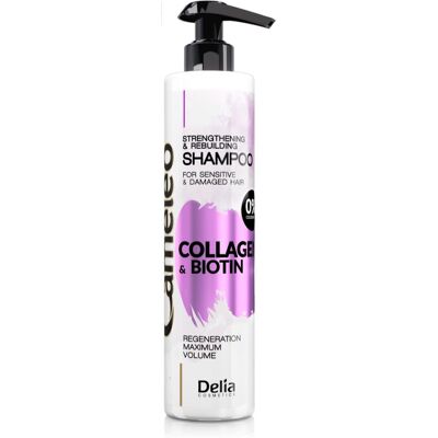Delia Cosmetics Cameleo Collagen & Biotin shampoo rinforzante per capelli rovinati e fragili 250 ml Delia Cosmetics Cameleo Collagen & Biotin shampoo rinforzante per capelli rovinati e fragili 250 ml