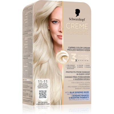 Schwarzkopf Creme Supreme tinta permanente per capelli colore 11-11 Cool Ultra Light Blonde 60 ml Schwarzkopf Creme Supreme tinta permanente per capelli colore 11-11 Cool Ultra Light Blonde 60 ml