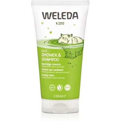 Weleda Kids Cheerful Lime crema e shampoo doccia per bambini 2 in 1 150 ml Weleda Kids Cheerful Lime crema e shampoo doccia per bambini 2 in 1 150 ml