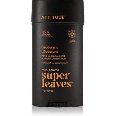 Attitude Super Leaves Men Deodorant deodorante senza alluminio per uomo Patchouli & Bourbon 75 g Attitude Super Leaves Men Deodorant deodorante senza alluminio per uomo Patchouli & Bourbon 75 g
