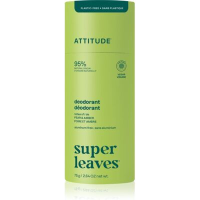 Attitude Super Leaves Natural Deodorant deodorante solido senza alluminio Pear & Amber 75 g Attitude Super Leaves Natural Deodorant deodorante solido senza alluminio Pear & Amber 75 g