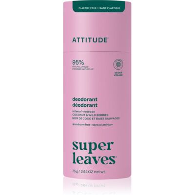 Attitude Super Leaves Natural Deodorant deodorante solido senza alluminio Coconut & Wild Berries 75 g Attitude Super Leaves Natural Deodorant deodorante solido senza alluminio Coconut & Wild Berries 75 g