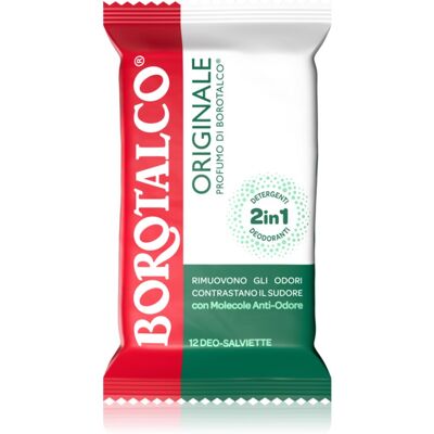 Borotalco Originale Deo Salviette salviette rinfrescanti umidificate per gambe, corpo e ascelle 12 pz Borotalco Originale Deo Salviette salviette rinfrescanti umidificate per gambe, corpo e ascelle 12 pz