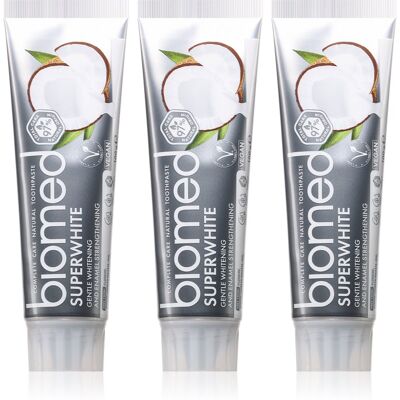 BIOMED Superwhite Dentifricio - Sbiancamento Naturale, Certificato BIO, 3x100g BIOMED Superwhite Dentifricio - Sbiancamento Naturale, Certificato BIO, 3x100g