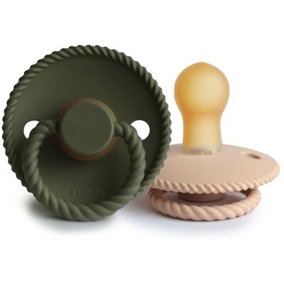 FRIGG Rope Size 1:0-6 months ciuccio Croissant/Olive 2 pz FRIGG Rope Size 1:0-6 months ciuccio Croissant/Olive 2 pz