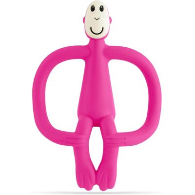 Matchstick Monkey Teething Toy and Gel Applicator dentaruolo con spazzolino 2 in 1 Pink 1 pz Matchstick Monkey Teething Toy and Gel Applicator dentaruolo con spazzolino 2 in 1 Pink 1 pz