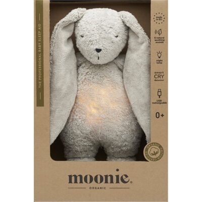Moonie Coniglio di Cotone Biologico Peluche Lucina Notturna - Aiuto al Sonno Bimbo Moonie Coniglio di Cotone Biologico Peluche Lucina Notturna - Aiuto al Sonno Bimbo