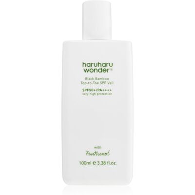 Haruharu Wonder Black Bamboo Top-to-Toe SPF Veil lozione protettiva leggera per corpo e viso SPF 50+ 100 ml Haruharu Wonder Black Bamboo Top-to-Toe SPF Veil lozione protettiva leggera per corpo e viso SPF 50+ 100 ml
