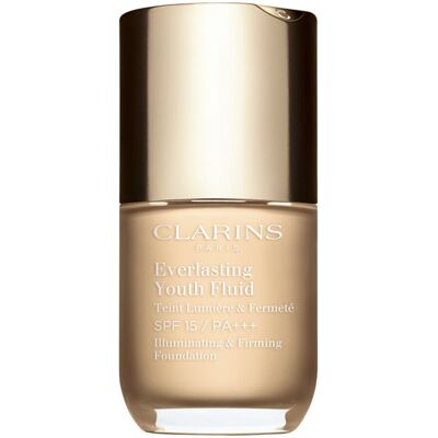 Clarins Everlasting Youth Fluid Foundation fondotinta illuminante SPF 15 colore 100.5 Cream 30 ml Clarins Everlasting Youth Fluid Foundation fondotinta illuminante SPF 15 colore 100.5 Cream 30 ml