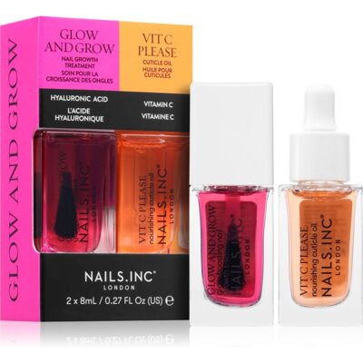 Nails Inc. Glow and Grow & Vit C Please set di smalti per unghie effetto nutriente Nails Inc. Glow and Grow & Vit C Please set di smalti per unghie effetto nutriente