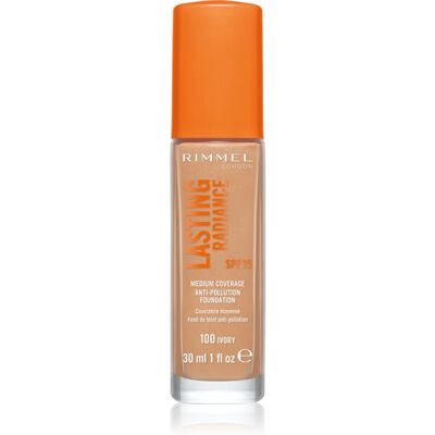Rimmel Lasting Radiance fondotinta illuminante SPF 25 colore 100 Ivory 30 ml Rimmel Lasting Radiance fondotinta illuminante SPF 25 colore 100 Ivory 30 ml
