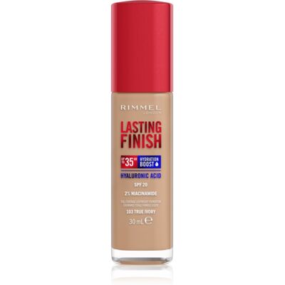 Rimmel Lasting Finish 35H Hydration Boost fondotinta idratante SPF 20 colore 103 True Ivory 30 ml Rimmel Lasting Finish 35H Hydration Boost fondotinta idratante SPF 20 colore 103 True Ivory 30 ml
