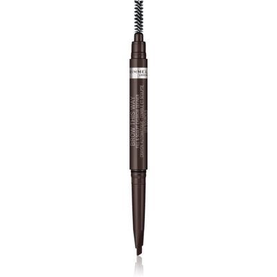 Rimmel Brow This Way matita per sopracciglia con spazzolino 2 in 1 colore 003 Dark Brown 0,25 g Rimmel Brow This Way matita per sopracciglia con spazzolino 2 in 1 colore 003 Dark Brown 0,25 g