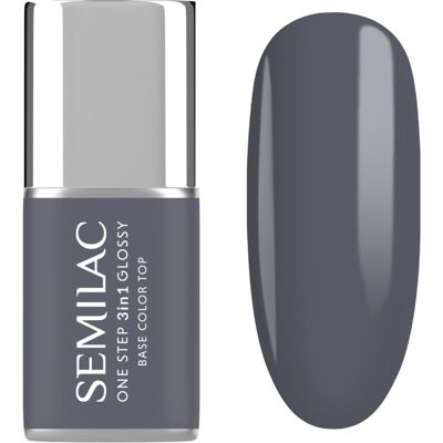 Semilac One Step 3in1 Glossy gel smalto colore 185 Stone Grey 7 ml Semilac One Step 3in1 Glossy gel smalto colore 185 Stone Grey 7 ml