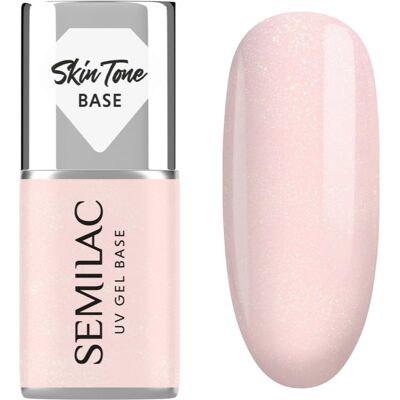 Semilac UV Gel Base Skin Tone Base base coat per unghie in gel colore Glitter Rose 7 ml Semilac UV Gel Base Skin Tone Base base coat per unghie in gel colore Glitter Rose 7 ml
