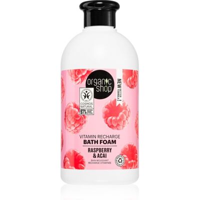 Organic Shop Organic Raspberry & Acai schiuma da bagno alle vitamine 500 ml Organic Shop Organic Raspberry & Acai schiuma da bagno alle vitamine 500 ml