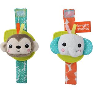 Bright Starts Wrist Pals Toy sonaglio a mano con dentaruolo Monkey & Elephant 0 m+ 2 pz Bright Starts Wrist Pals Toy sonaglio a mano con dentaruolo Monkey & Elephant 0 m+ 2 pz
