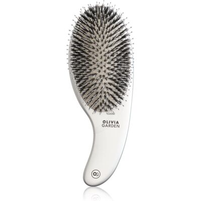 Olivia Garden Expert CURVE Nylon Silver spazzola per capelli con setole di cinghiale 1 pz Olivia Garden Expert CURVE Nylon Silver spazzola per capelli con setole di cinghiale 1 pz