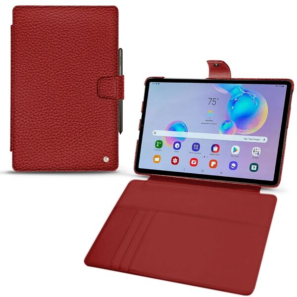 noreve custodia in pelle samsung galaxy tab s6 lite ambition tomate