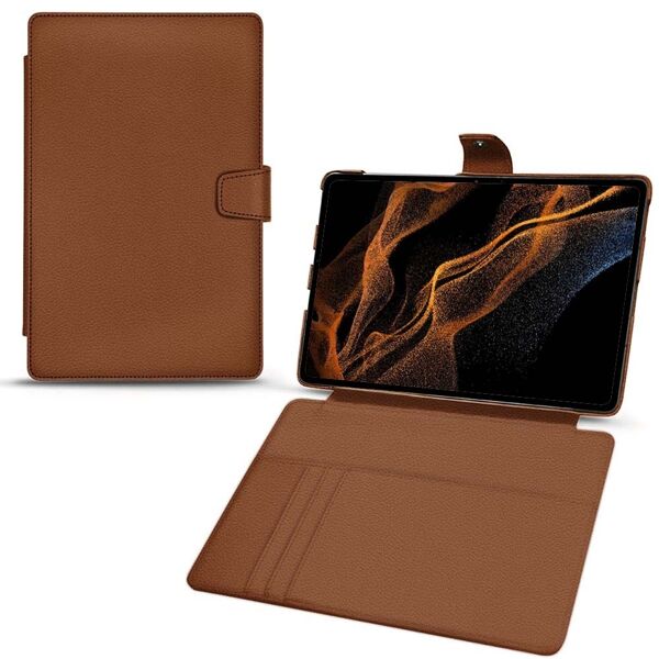 noreve custodia in pelle samsung galaxy tab s8+ Évolution marron pu