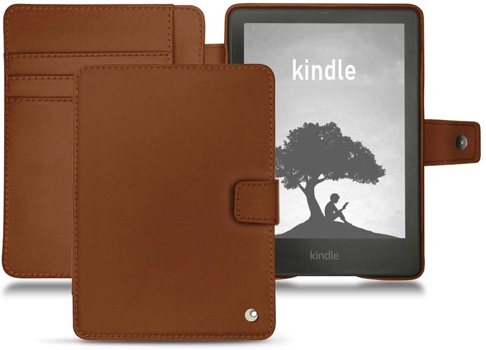 noreve custodia in pelle amazon kindle signature edition perpétuelle marron