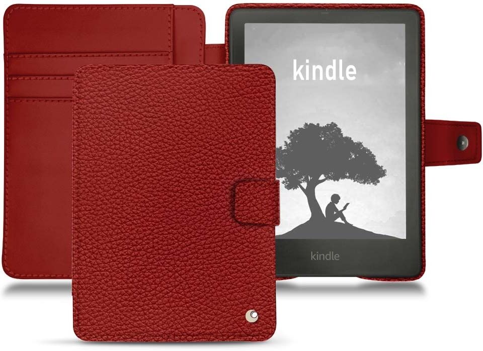 noreve custodia in pelle amazon kindle signature edition ambition tomate