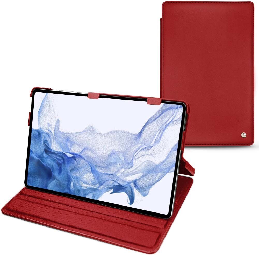 noreve custodia in pelle samsung galaxy tab s8 ultra perpétuelle rouge