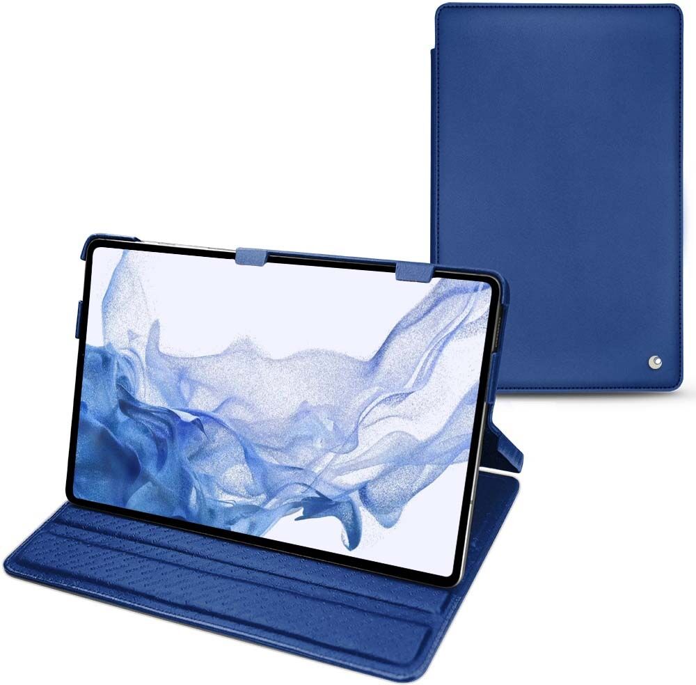 noreve custodia in pelle samsung galaxy tab s8 ultra perpétuelle bleu océan