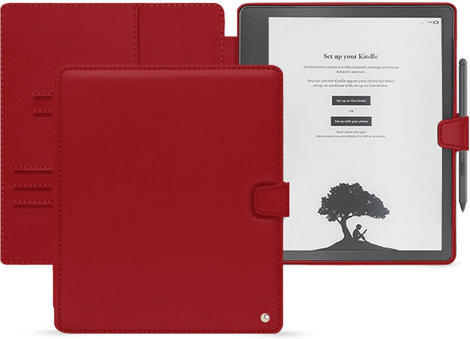 noreve custodia in pelle amazon kindle scribe perpétuelle rouge