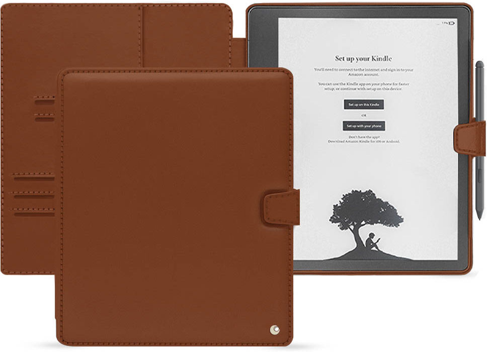 noreve custodia in pelle amazon kindle scribe perpétuelle marron