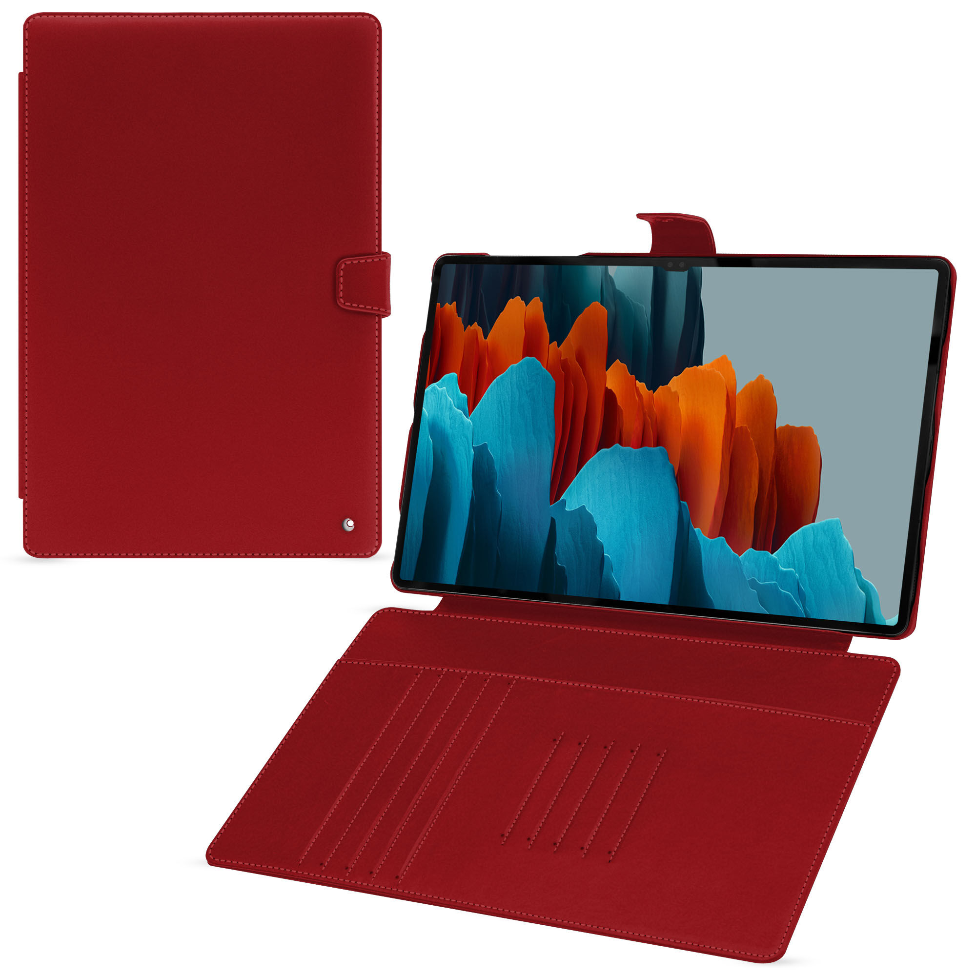 Noreve Custodia in pelle Samsung Galaxy Tab S9 Ultra Perpétuelle Rouge