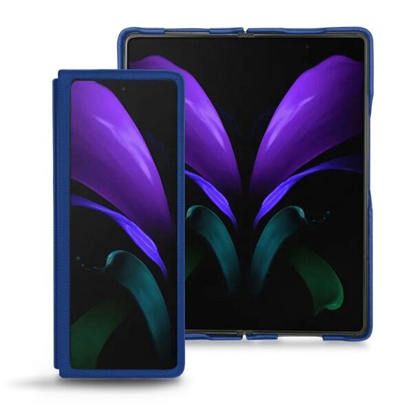 noreve custodia in pelle samsung galaxy z fold2 Évolution bleu océan pu