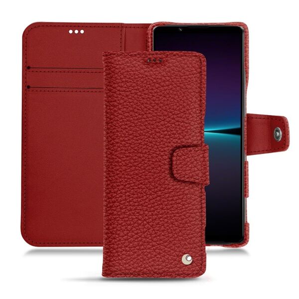 noreve custodia in pelle sony xperia 1 iv ambition tomate