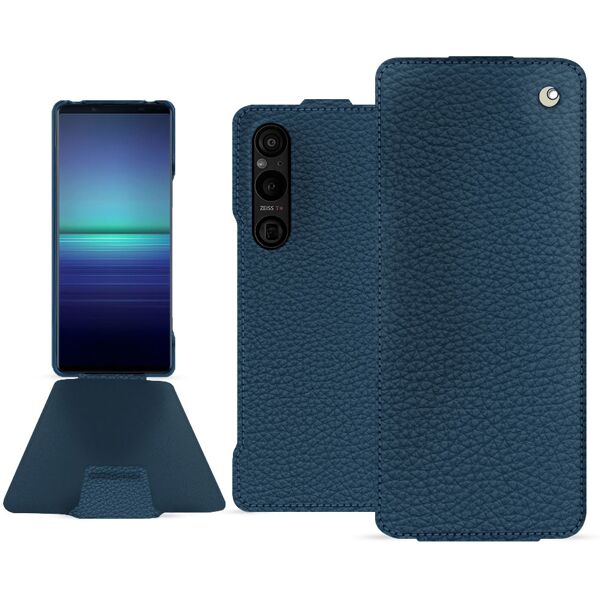 noreve custodia in pelle sony xperia 1 v ambition indigo