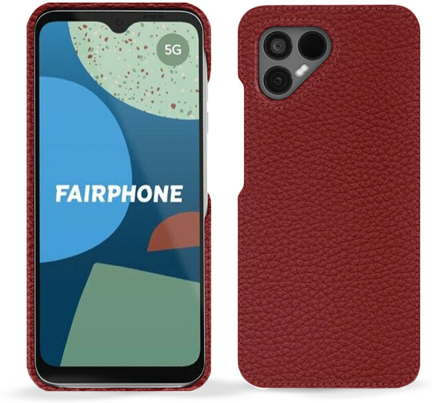 noreve custodia in pelle fairphone 4 ambition tomate