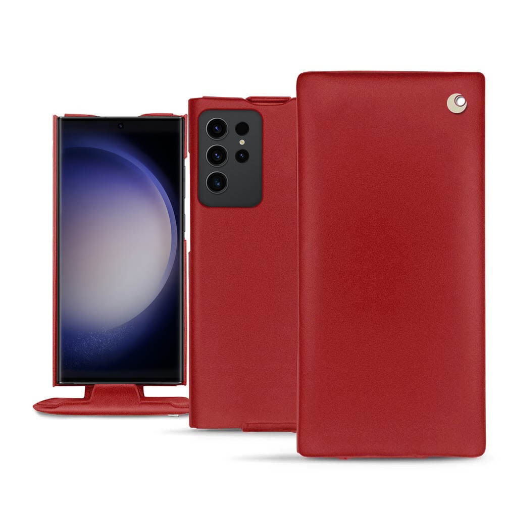 Noreve Custodia in pelle Samsung Galaxy S23 Ultra Perpétuelle Rouge