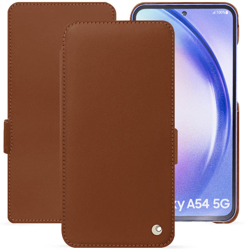 Noreve Custodia in pelle Samsung Galaxy A54 Perpétuelle Marron